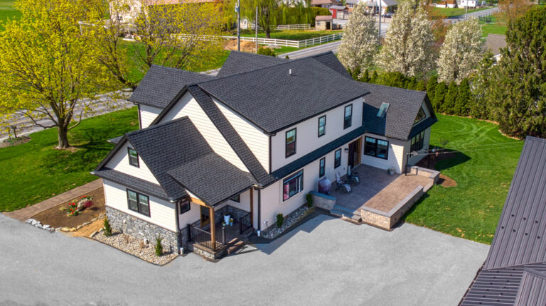 top view of a custom home by Maple Grove Builders